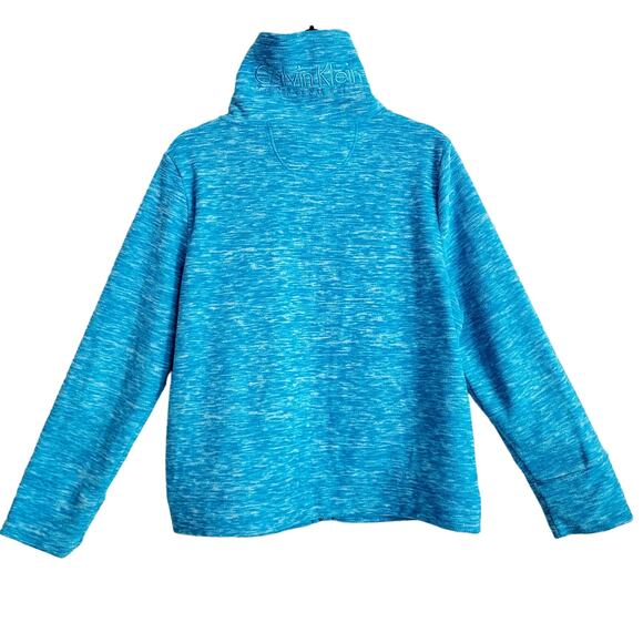 Calvin Klein Performance Light Blue Fleece Full Zip Sweater Jacket Women’s Sz L - Picture 2 of 7